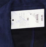 A New Day Faux Suede Trench Belted Coat Jacket 94645023 Navy Blue XS
