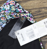 Raisins Cannes Ditsy-Print Ruffled Bikini Top L710187 Black Multi M