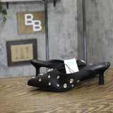 A New Day Womens Katia Heels Satin Rhinestone Tear Drop 94663384 Black 9.5M
