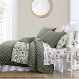 Laura Ashley Diamond 3-Piece Quilt Set USHSGT1264330 Dark Green Twin