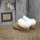 Cat & Jack Toddler Piper Faux Fur Cuff Scuff Slippers 94372645 Brown 7T