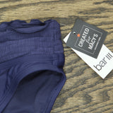 Bar III Womens Wave Solids Smocked V-Cut Bikini Bottom MBHS25566 Nautical Blue L