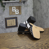 Journee Collection Strappy Slingback Block Heel Sandals SHAYANA Black 7.5