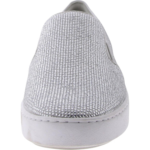 Michael Kors Womens Embellsihed Keaton Slip-On Sneakers Light Slate Gray 7M