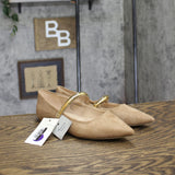 A New Day Womens Cassidee Metal Mary Jane Flats 94462490 Taupe Brown 6M