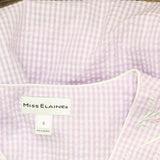 Miss Elaine Womens Robe, Pockets and Zipper Lilac Purple / White Check S