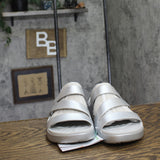 Crocs Womens Getaway Platform Strappy Sandals 211659 Silver Gray 11M
