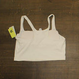 All In Motion Light Support Rib Squareneck Cropped Sports Bra Cream Off White XL