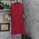 Trixxi Juniors Knit Mock-Turtleneck A-Line Dress Red M