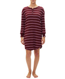 Gap Womens Henley Dorm Long-Sleeve Sleepshirt G1086XDLMA Red Striped S