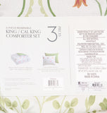 Hallmart Trisha Floral-Print 3-Piece Comforter Set 92836 Green Multi King