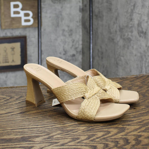 A New Day Women's Tia Mule Heels 89530591 Beige Brown 9M