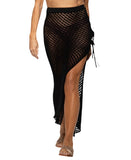 Dotti Womens Crochet Side-Tie Cover-up Maxi Skirt 85273 Black M