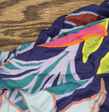 Vince Camuto Plunging V-Neck Romper Cover-Up V1J916 Blue Multi M