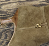 COACH Raquel Sue Suede Heeled Knee-High Boots CW984 Cedar Brown 10B