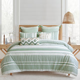 Levtex Home Pickford Cotton 3-Piece Duvet Cover Set L19133QDS Green Full / Queen
