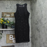 Nightway Womens Sequin Lurex Mesh Inset Evening Dress Black 10