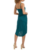Siena Womens Sleeveless Cowlneck Bodycon Dress SATP2034 Gem Blue Green 4