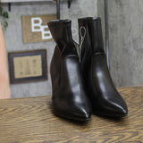 A New Day Womens Sienna Low Shaft Heeled Boots 94637418 Black / Gold 9M