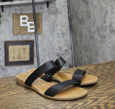 Style & Co. Womens Elliee Flat Sandals 10020656300 Black / Brown 10.5M