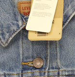 Levi's Womens Denim Cropped Button Up Vest Jean Trucker Compare Notes Blue M