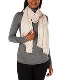 Calvin Klein Womens Lightweight Pashmina Fringe Scarf Heathered Almond Brown