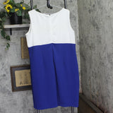 Ny Collection Colorblock 3/4 Sleeve Jacket Dress Set Cobalt Blue / White 16W