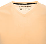 X Ray Cotton Short Sleeve Casual Slim Fit V-Neck T-Shirt Cantaloupe Orange L