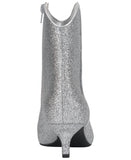 On 34th Womens Aatira Tulip Booties 10019682200 Silver Glitter Gray 7M