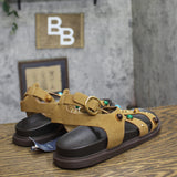 Universal Thread Criss Cross Gemstone Studded Sandals Brown Multi / Black 9.5M
