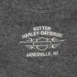 Harley Davidson Mens Fleece 1/4 Zip Kutter Janesville Wisconsin Sweatshirt Gray