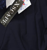 Xscape Plus Size Long Illusion Sleeve Off The Shoulder Dress Gown Navy Blue 18W