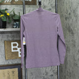 32 Degrees Mock-Neck Long-Sleeve Top Heather Fig Purple S