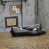A New Day Valentina Pointed Toe Buckle Ballet Flats 94462481 Black 8M