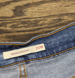 Levi's Wedgie Straight Leg Jeans with Button Fly Love in the Mist Blue 20W