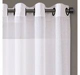 Regal Home Crushed Voile Solid Grommet Sheer Single Curtain Panel White 50x84