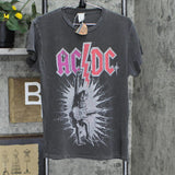 Madeworn Womens Ac/Dc Distressed Graphic Tee MWACDC038T