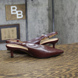 A New Day Womens Samantha Sling Back Kitten Heels 94462864 Burgundy Red 7.5M