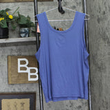 State Of Day Womens Ribbed Sleep Tank Top 100180162WN Nightfall Blue 1X