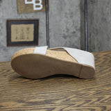 Journee Collection Rayna Tru Comfort Foam Wedge Heel Slip On Sandals Stone 6.5M