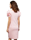Pietro Brunelli Milano Ruffled Sleeve Ponte Maternity Dress 006-25905 Pink L