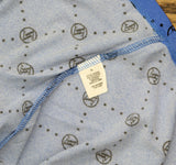 Adrienne Vittadini Womens Knit Short Sleeve Smocked Neck Top Blue / Black XL