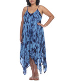 Raviya Womens Plus Size Tie-Dyed Handkerchief-Hem Cover-Up Dress 76156XTD
