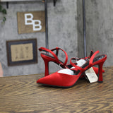 A New Day Womens Rosemary Heels Satin Heel 94646853 Red 6M