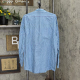 Chaps Mens Classic Fit Twill Dress Shirt Blue Plaid 18-18 1/2 34-35