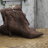 A New Day Womens Justice Boots Faux Suede Heeled 94568891 Brown 8M