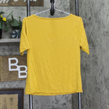 Me By Jennie Garth Womens Short Sleeve Knit Shirt A704295 Okra Yellow S
