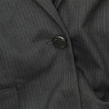 Calvin Klein Womens Single Button Blazer Suit Jacket Charcoal Gray / Cream 6