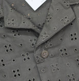 Vince Mens Cotton Eyelet Collar Button Up Camp Shirt M10521594 Dome Green S