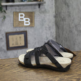 Bearpaw Acacia Microsuede Open Toe Strappy Slide Sandals 91373686 Black 8M